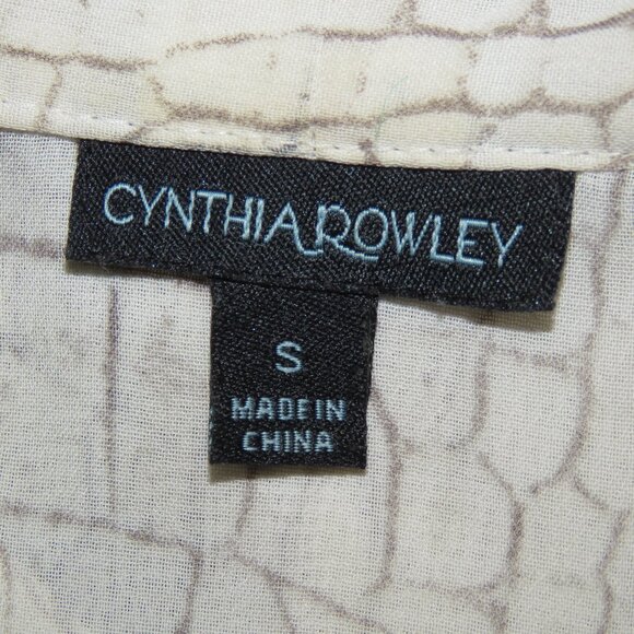 Cynthia Rowley White & Gray Snakeskin Print Sleeveless V-Neck Top Size S (C1277) - Picture 6 of 7